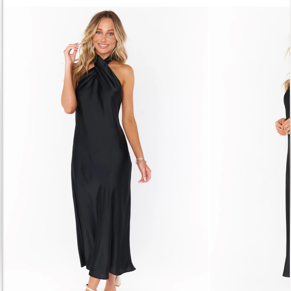 Show Me Your MuMu Black Halter Midi Dress